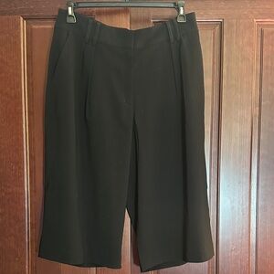 Black Wide-Leg Trouser Long Shorts